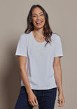 The Classic Cotton Blend Short Sleeve Tee - White