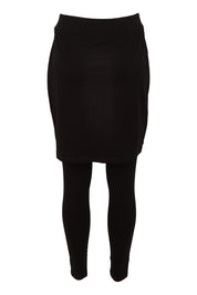 Product shot of The Keepers Skirted Legging in colour Black (Black), from the back