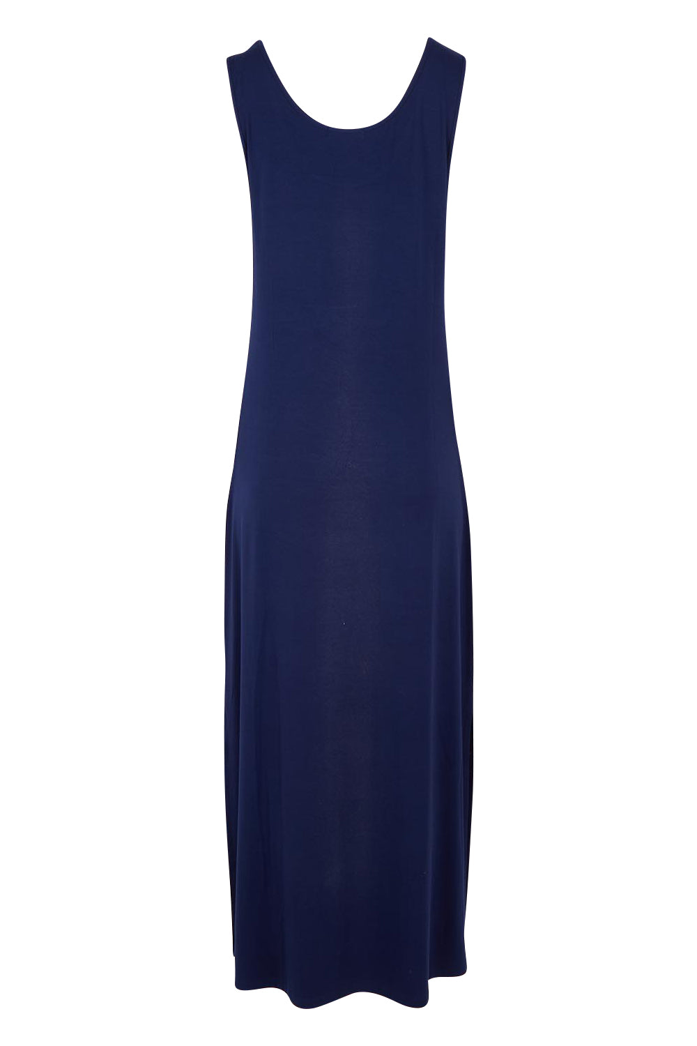 Product shot of The Pack & Go Luxe Bamboo Tank Dress in colour Frenchnavy (Blue), from the back
