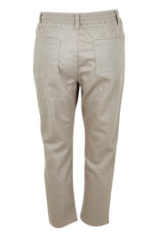 Product shot of The Pull On Cotton Pant With Drawstring in colour Biscuit, from the back