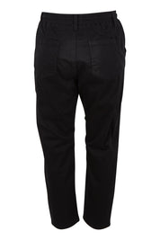 Product shot of The Pull On Cotton Pant With Drawstring in colour Black (Black), from the back