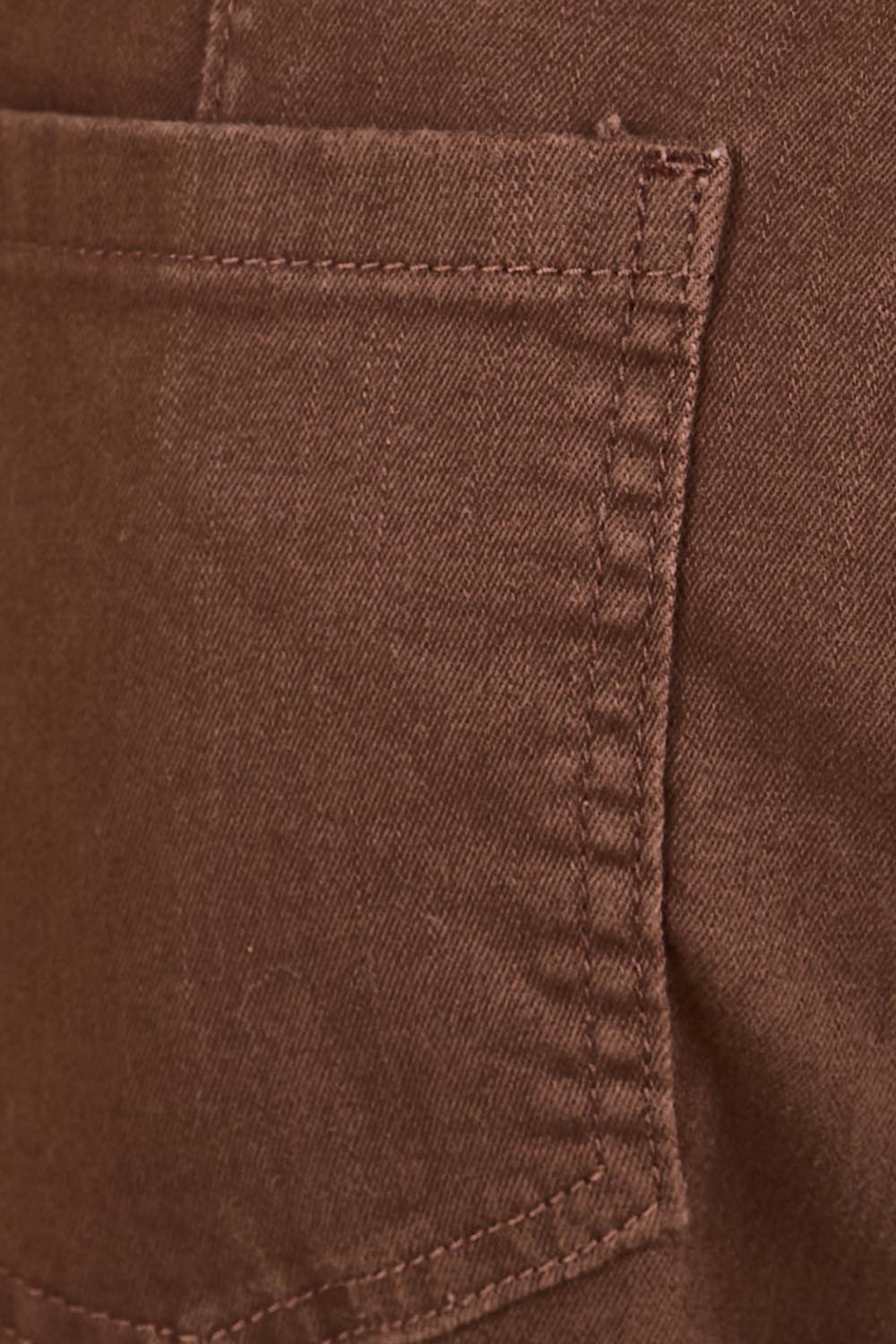 Product shot of the The Pull On Cotton Pant With Drawstring – Chocolate in colour Chocolate, showing detail