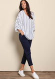 The Pull On Cotton Pant With Drawstring – Navy