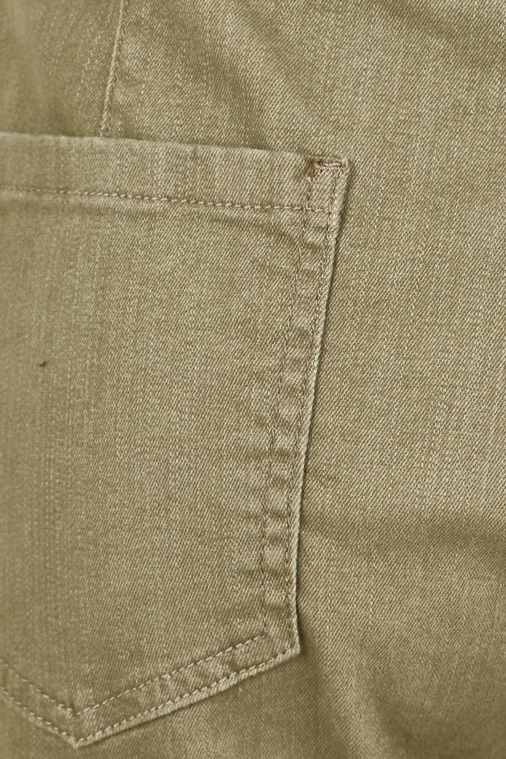 Product shot of the The Pull On Cotton Pant With Drawstring – Olive in colour Olive, showing detail