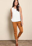 The Pull On Cotton Pant With Drawstring – Rust