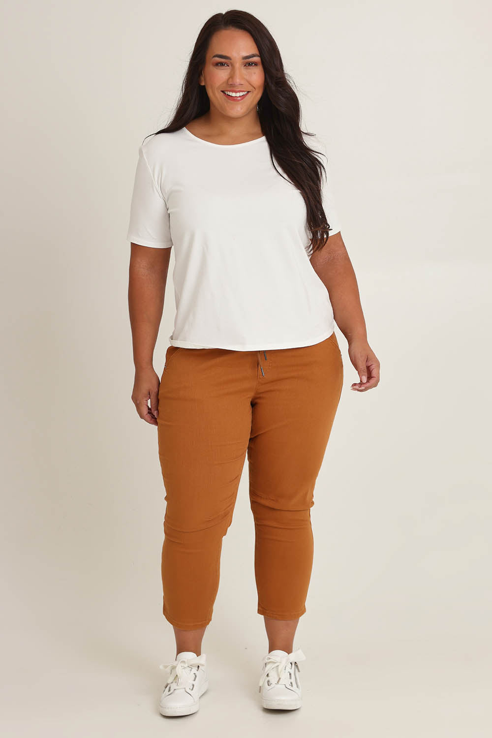 Preloved The Pull On Cotton Pant With Drawstring – Rust