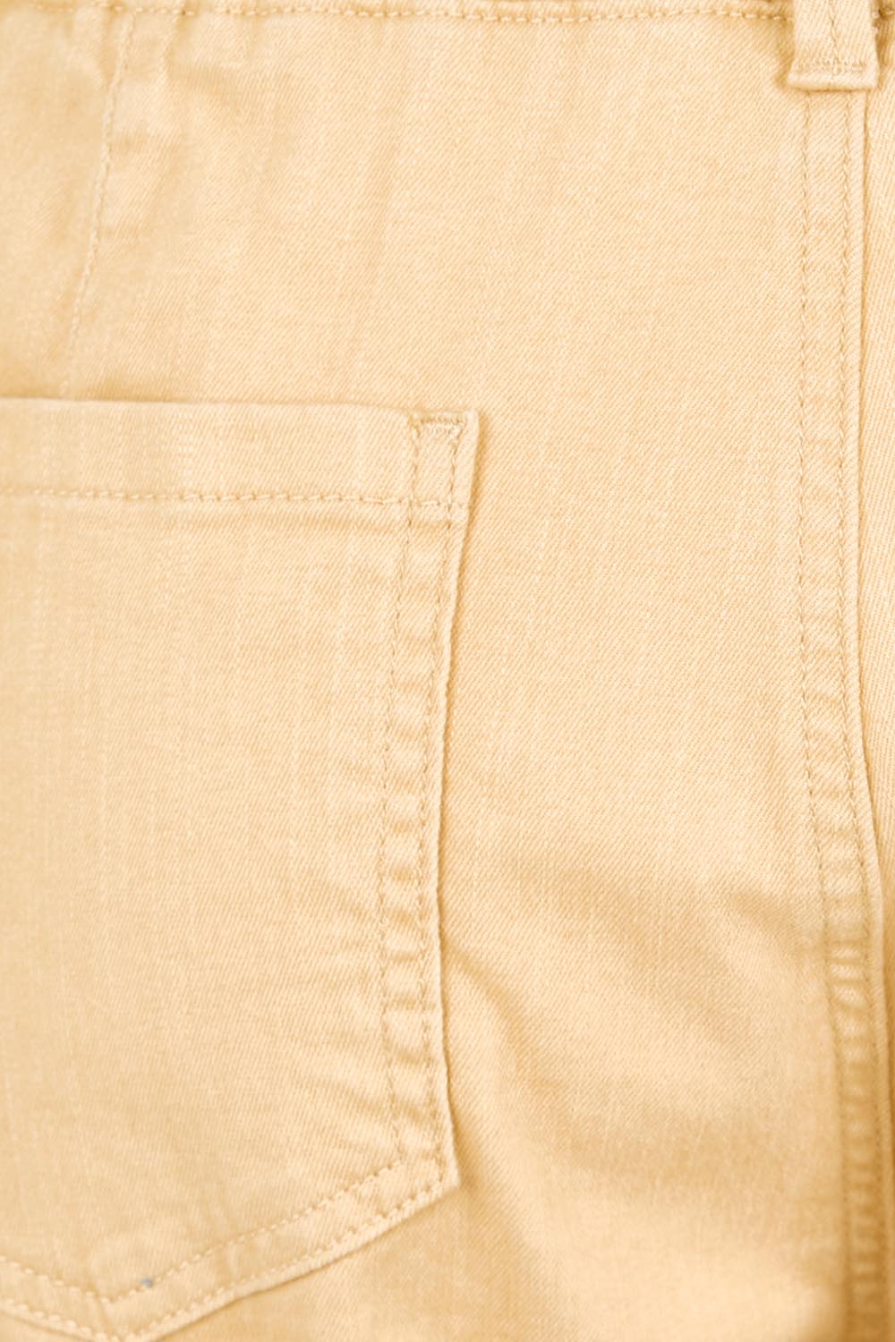 Product shot of the The Pull On Cotton Pant With Drawstring – Sand in colour Sand, showing detail