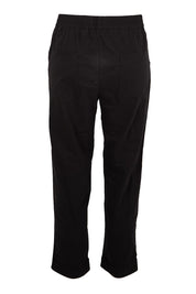 Product shot of the The Elastic Waist Pull On Patch Pocket Pant – Black in colour Black, from the back