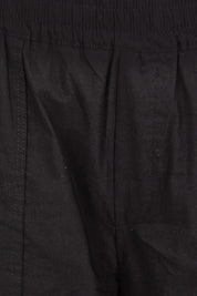 Product shot of the The Elastic Waist Pull On Patch Pocket Pant – Black in colour Black, showing detail