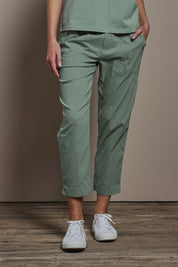 Preloved The Elastic Waist Pull On Patch Pocket Pant - Fern
