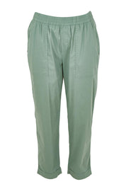 Preloved The Elastic Waist Pull On Patch Pocket Pant - Fern