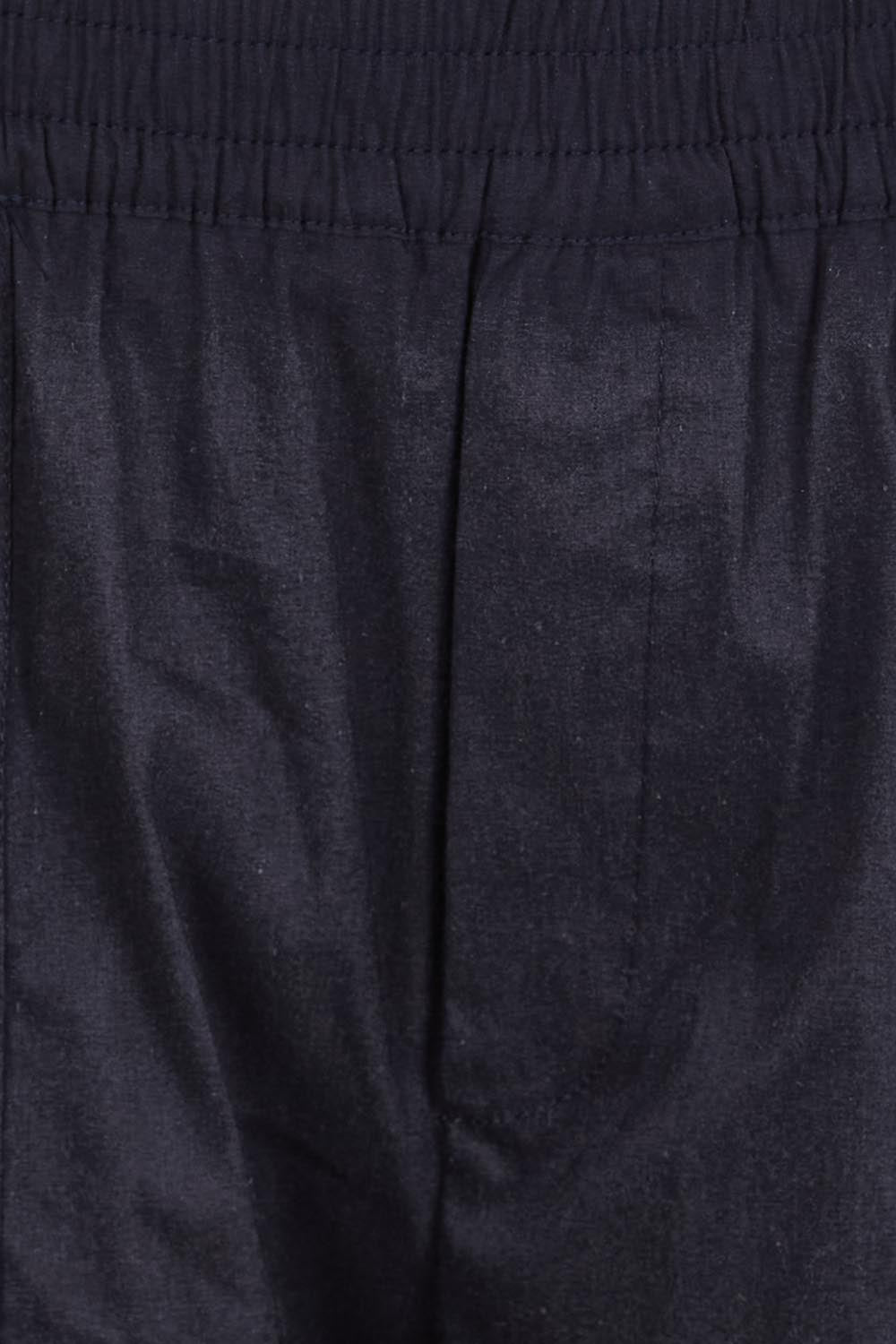 Product shot of the The Elastic Waist Pull On Patch Pocket Pant – Navy in colour Navy, showing detail