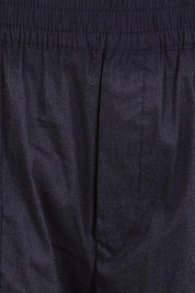 Product shot of the The Elastic Waist Pull On Patch Pocket Pant – Navy in colour Navy, showing detail