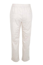 Product shot of the The Elastic Waist Pull On Patch Pocket Pant – Pummice in colour Pummice, from the back