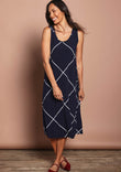 The Easy Wear Printed Tank Dress - Navywhite