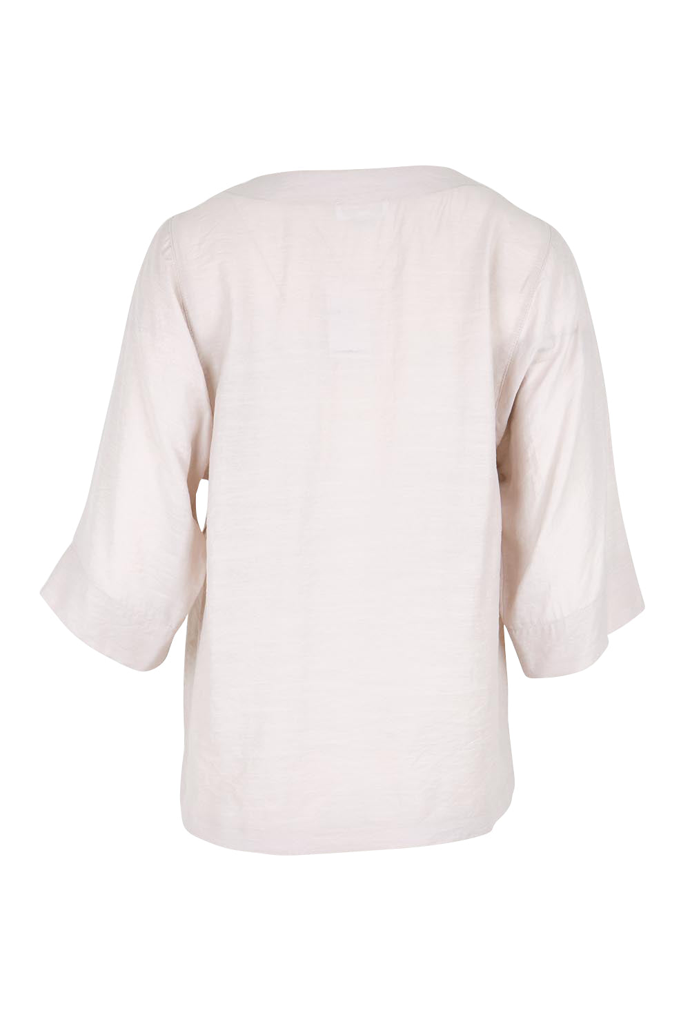 Product shot of the The Popover Cotton Blend Boat Neck Top – Natural in colour Natural, from the back