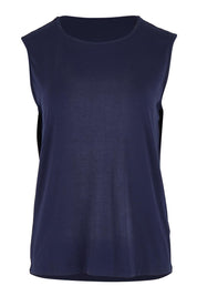 Product shot of The Mix Me Match Me Bamboo Tank in colour Darknavy (Blue), from the front