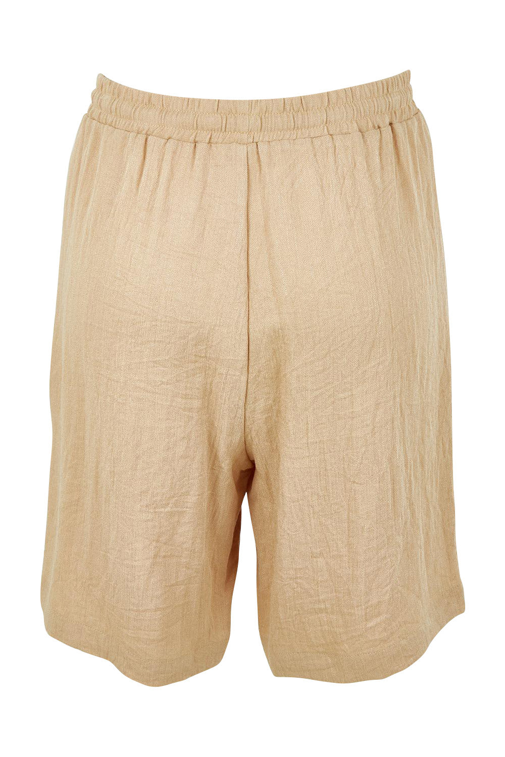 Product shot of The Must Have Linen Look Pull On Shorts in colour Naturals, from the back