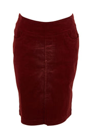 Product shot of The Keepers Cord Pull On Skirt in colour Nutmeg, from the front