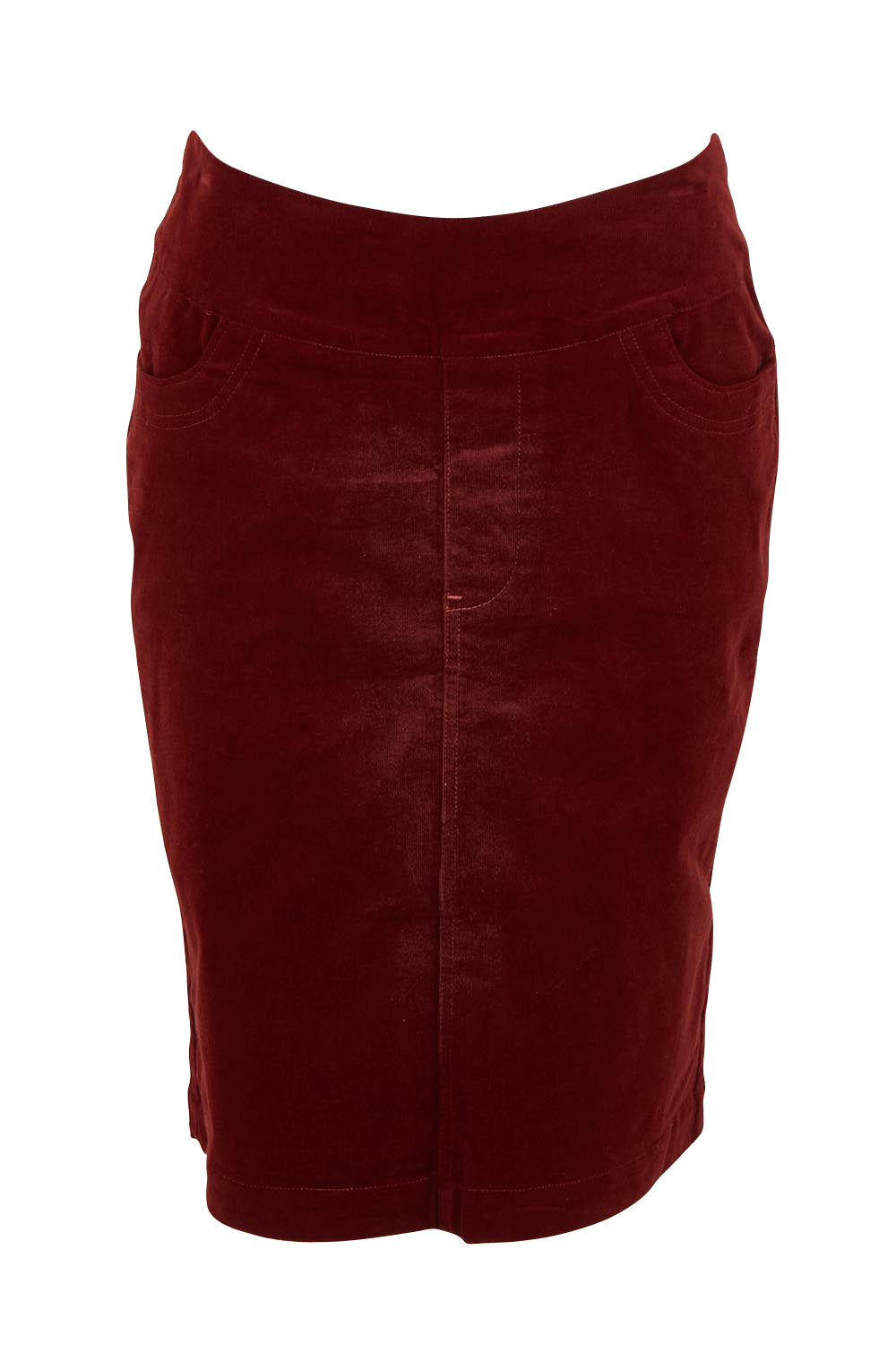 Product shot of The Keepers Cord Pull On Skirt in colour Nutmeg, from the front