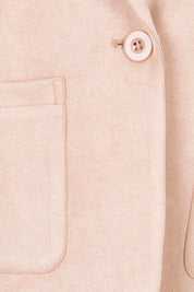 Product shot of the The Luxe Faux Suede Blazer – Baci in colour Baci, showing detail