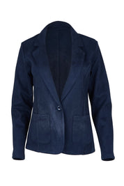 The Luxe Faux Suede Blazer – Navy