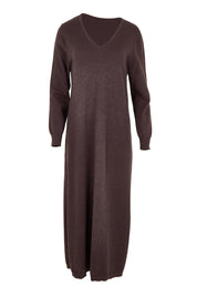 The Travel Anti Pilling V Neck Dress – Cocoa