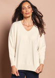 The Travel Anti Pilling V Neck Jumper – Snow