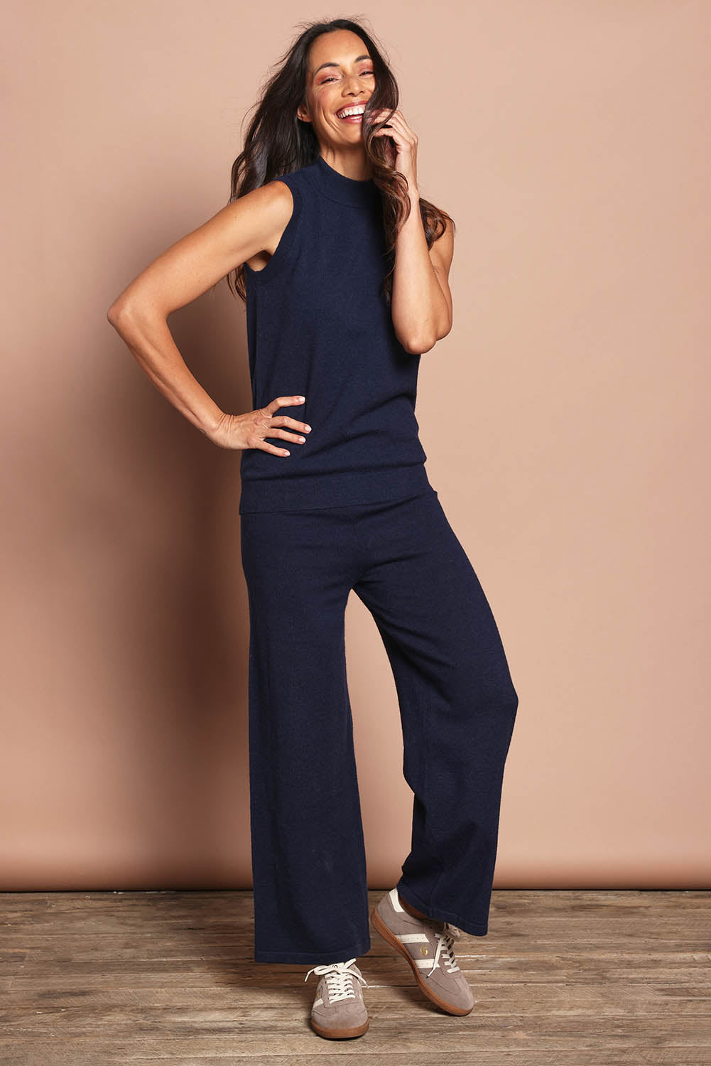 The Travel Anti Pilling Wide Leg Pant – Navy