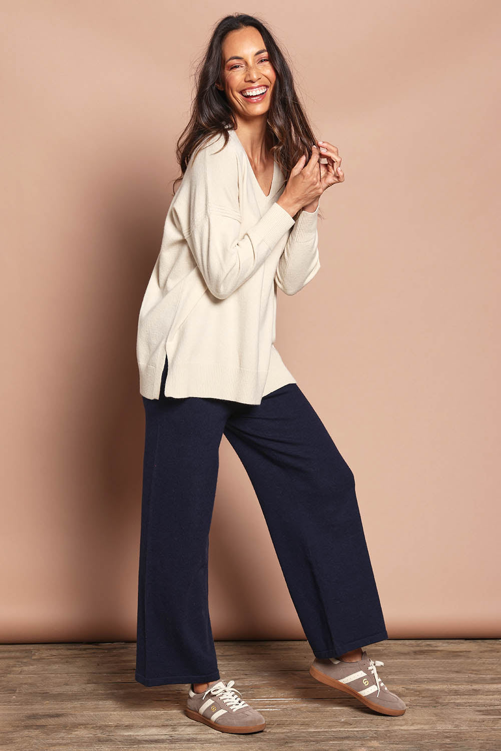 The Travel Anti Pilling Wide Leg Pant – Navy