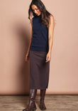 The Travel Anti Pilling Mock Neck Sleeveless Knit – Navy