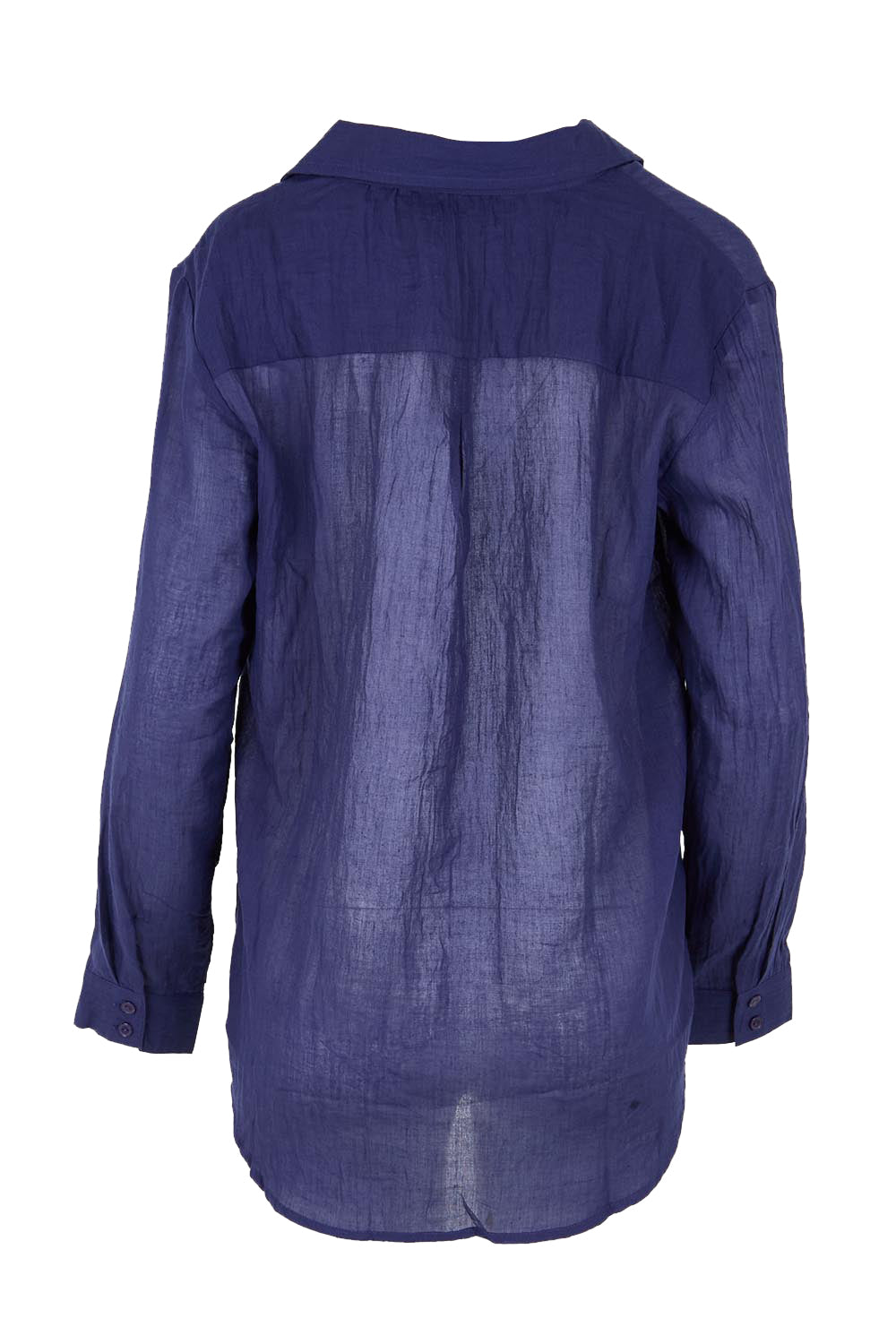 Product shot of the The Go To Comfort Shirt - Navy in colour Navy, from the back