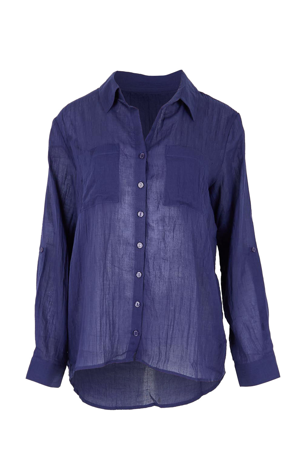 Product shot of the The Go To Comfort Shirt - Navy in colour Navy, from the front
