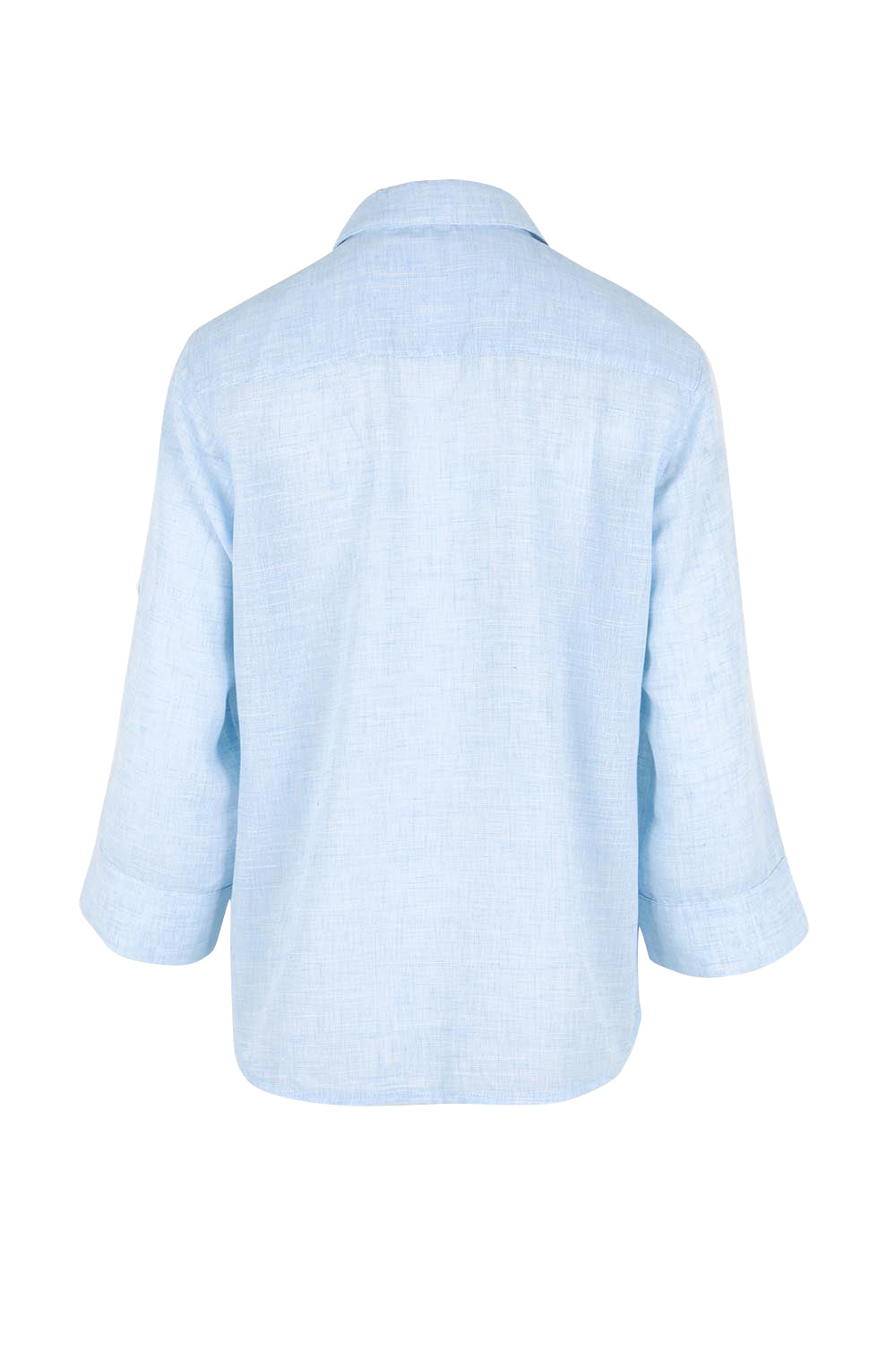 Product shot of the The Easy Wear Shirt  - Chambray in colour Chambray, from the back