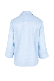 Product shot of the The Easy Wear Shirt  - Chambray in colour Chambray, from the back