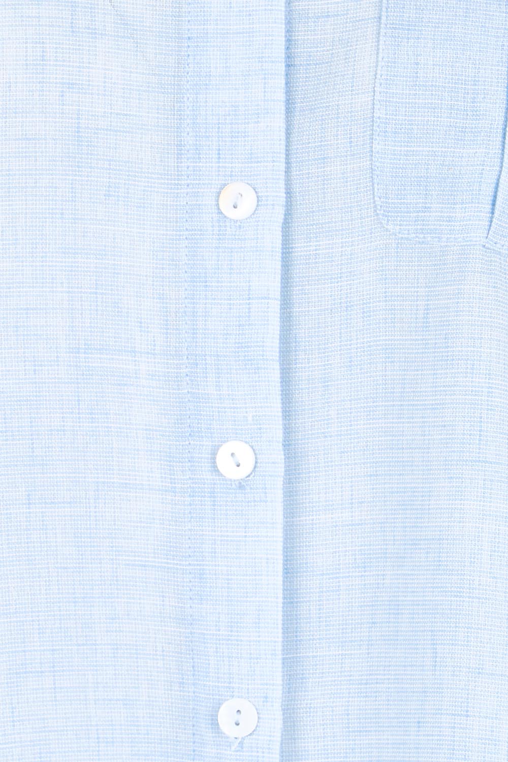 Product shot of the The Easy Wear Shirt  - Chambray in colour Chambray, showing detail