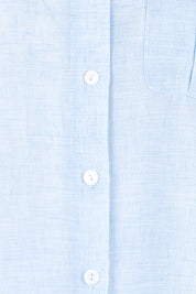 Product shot of the The Easy Wear Shirt  - Chambray in colour Chambray, showing detail
