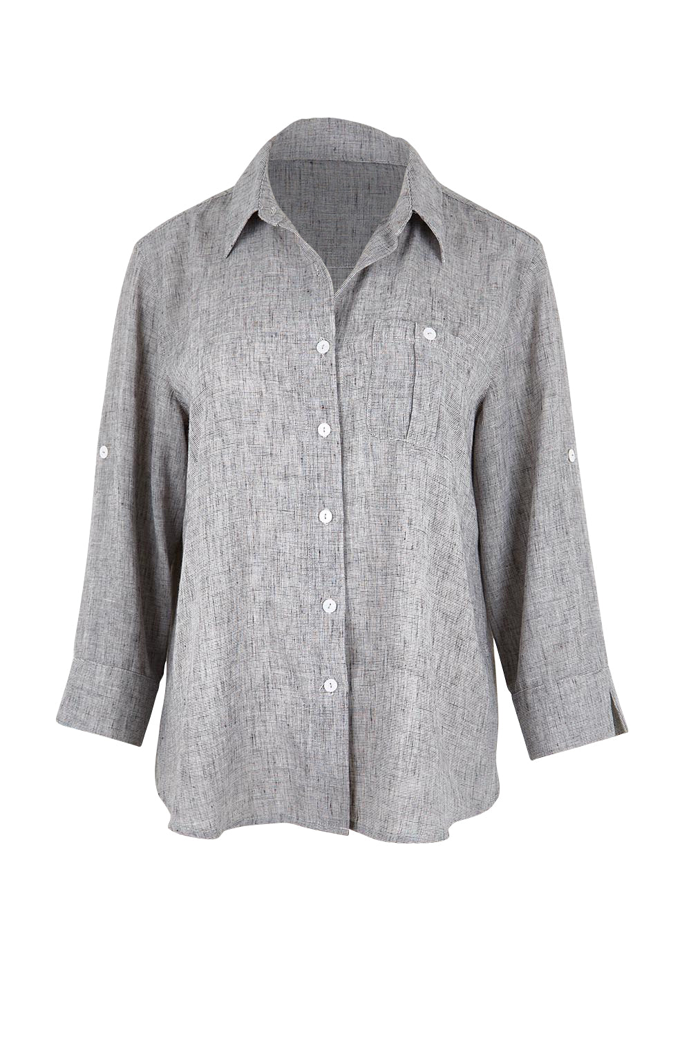 Product shot of the The Easy Wear Shirt  - Graphite in colour Graphite, from the front
