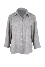 Product shot of the The Easy Wear Shirt  - Graphite in colour Graphite, from the front