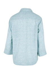 Product shot of the The Easy Wear Shirt  - Mint in colour Mint, from the back