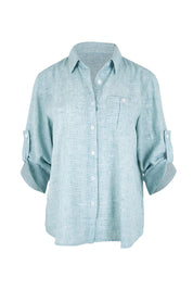 Product shot of the The Easy Wear Shirt  - Mint in colour Mint, showing detail