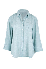 Product shot of the The Easy Wear Shirt  - Mint in colour Mint, from the front