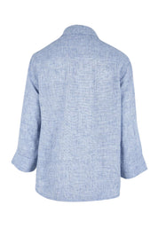 Product shot of the The Easy Wear Shirt  - Navy in colour Navy, from the back