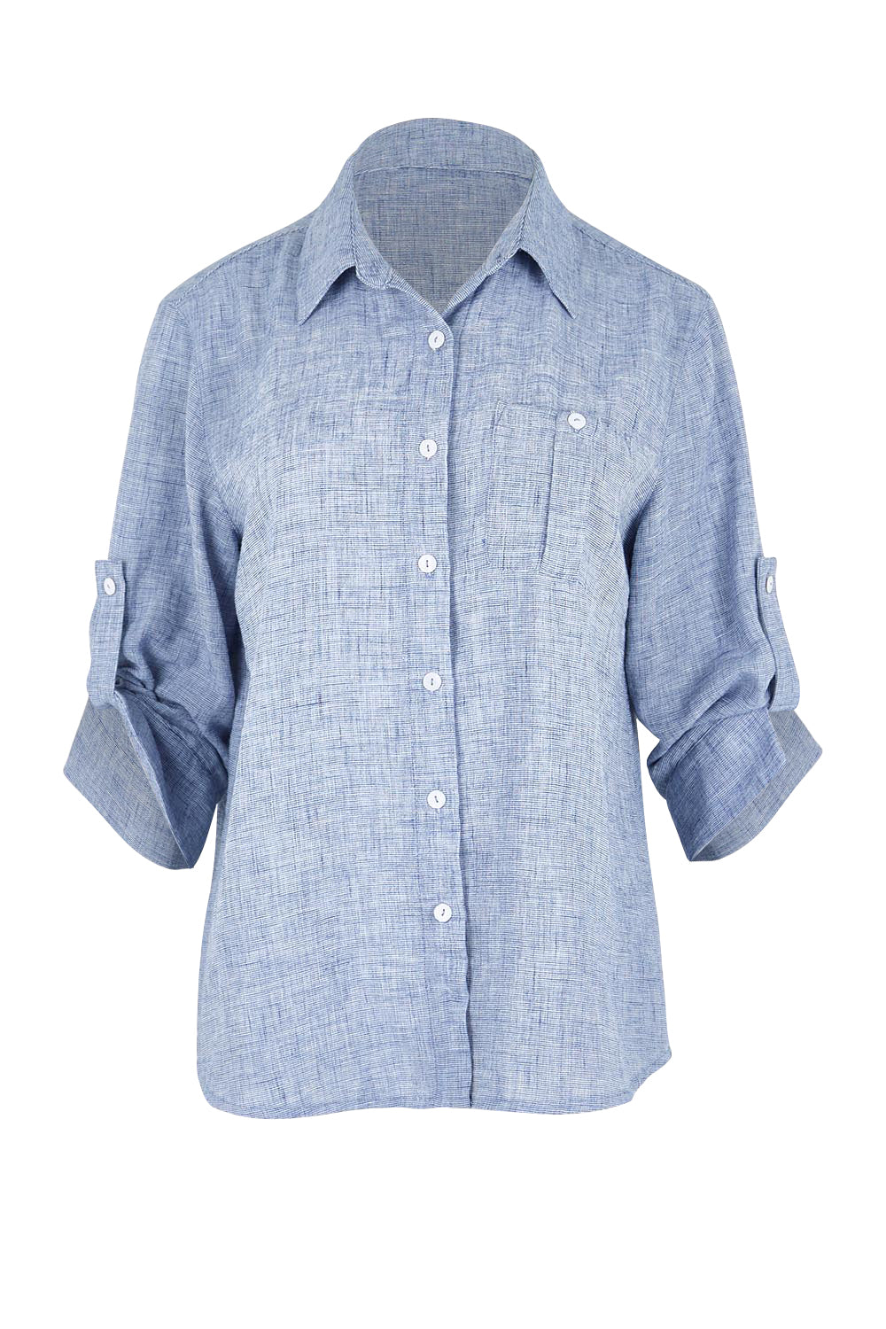 Product shot of the The Easy Wear Shirt  - Navy in colour Navy, showing detail