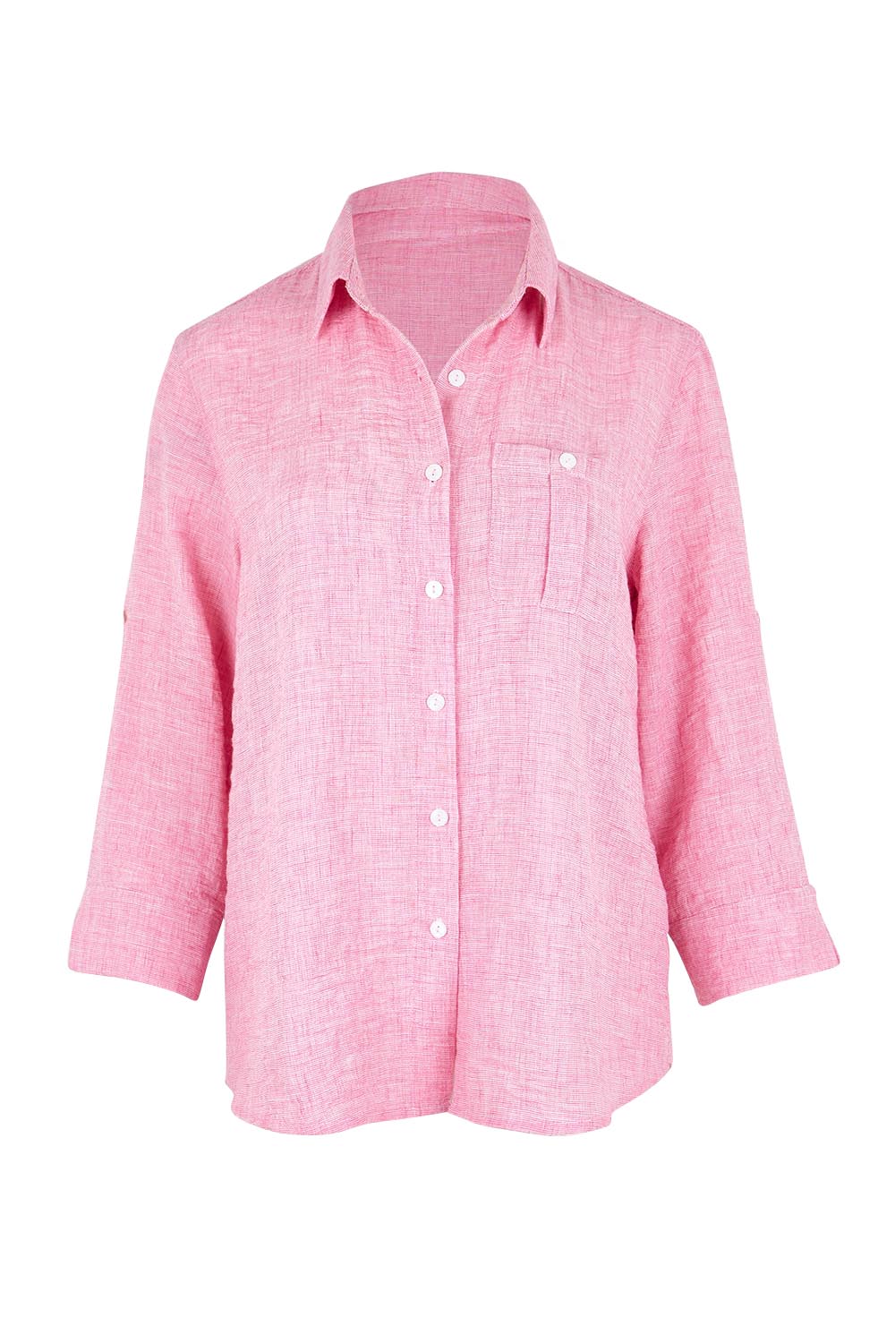Product shot of the The Easy Wear Shirt  - Rose in colour Rose, from the front