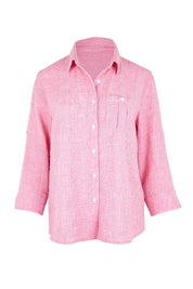 Product shot of the The Easy Wear Shirt  - Rose in colour Rose, from the front