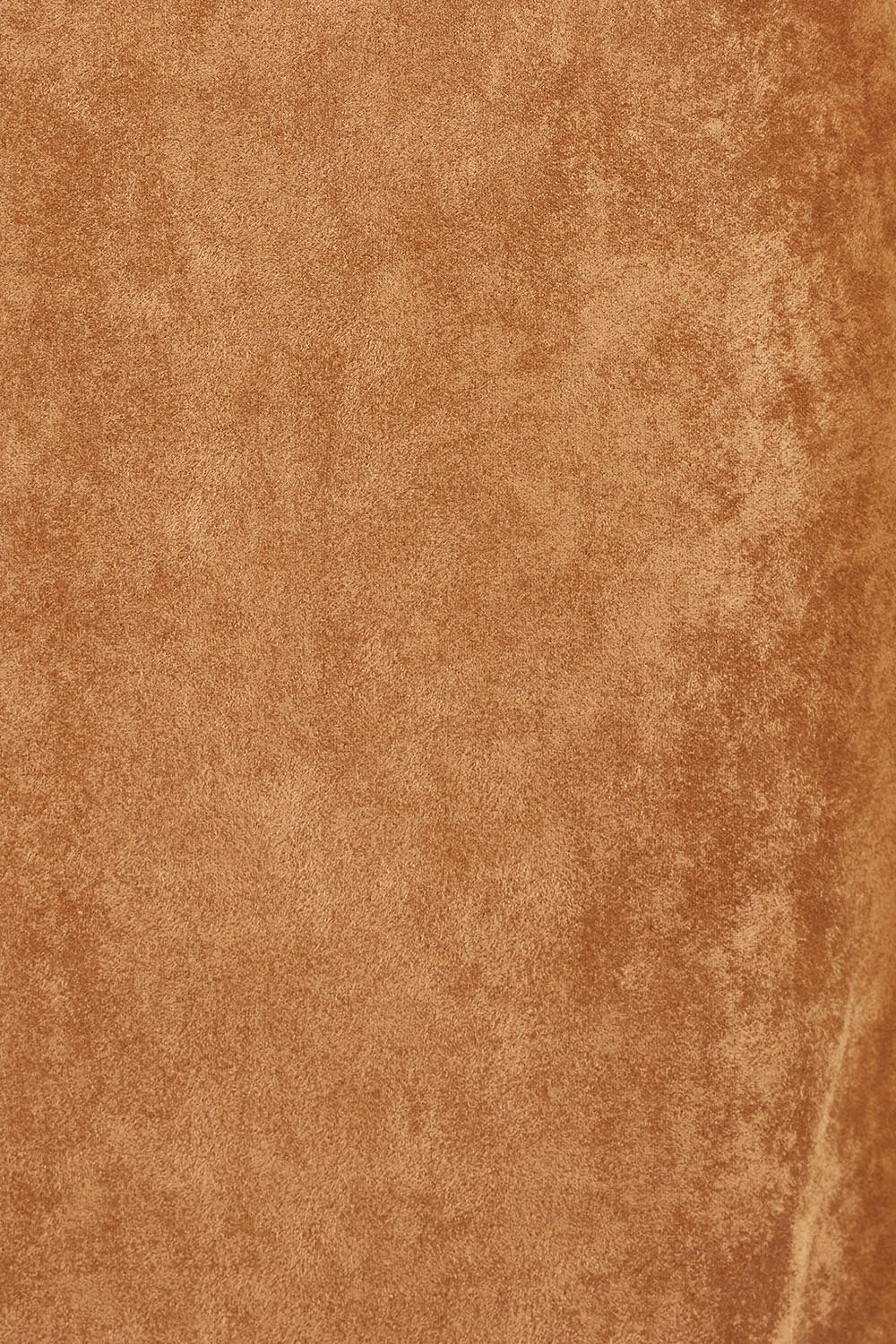 The Luxe Faux Suede Straight Maxi Skirt – Tan