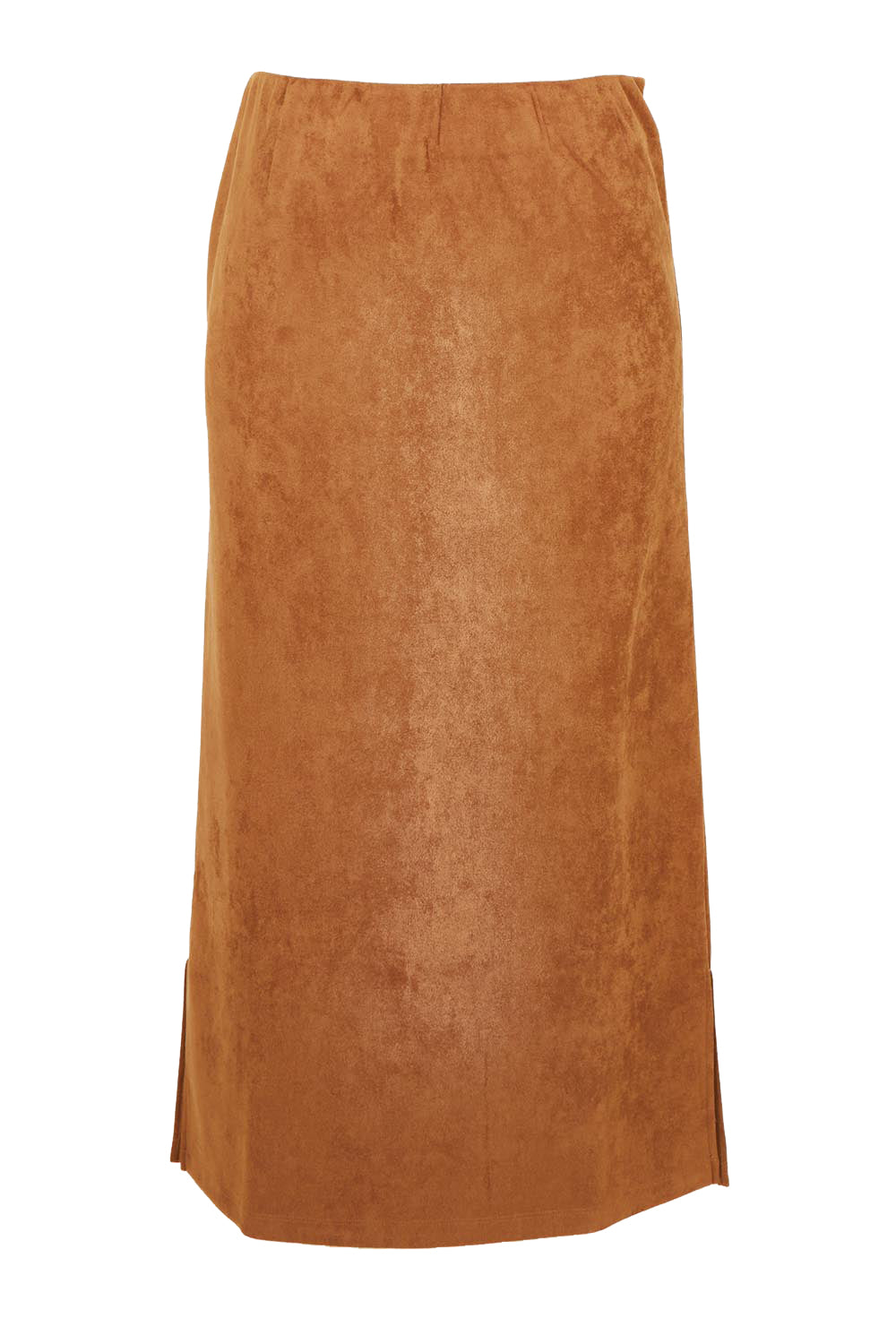 The Luxe Faux Suede Straight Maxi Skirt – Tan