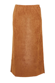 The Luxe Faux Suede Straight Maxi Skirt – Tan
