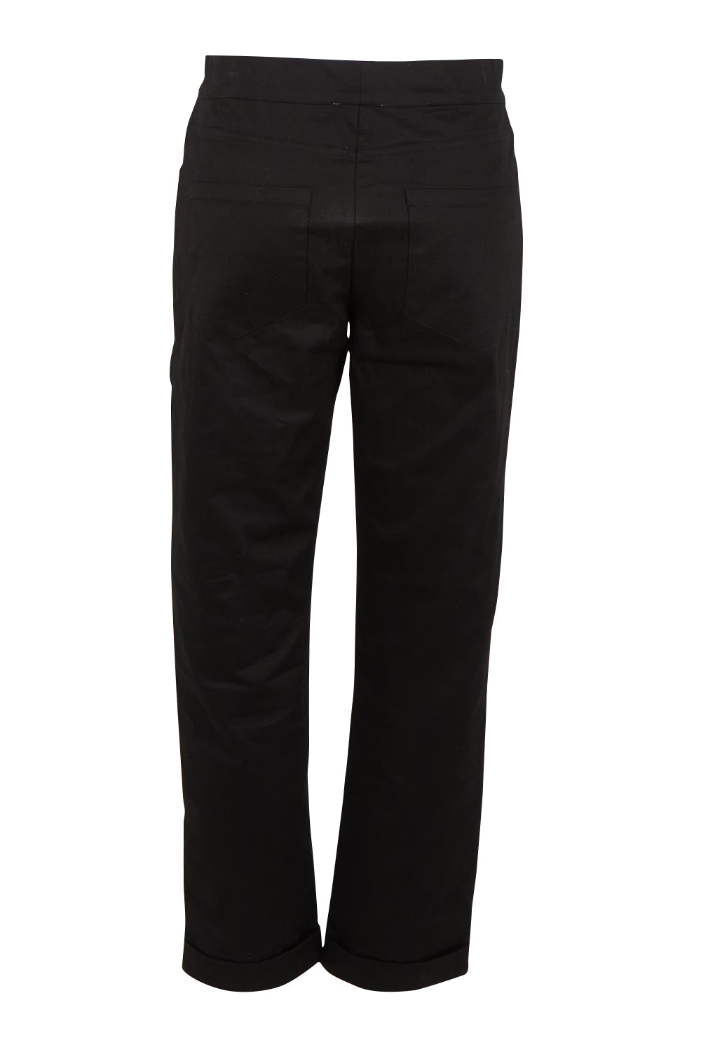 Product shot of The Teachers Pant With Pockets in colour Honorblack (Black), from the back